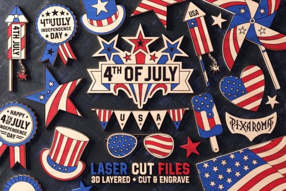 4th of July Bundle | Laser Cut Files for DIY Celebrations