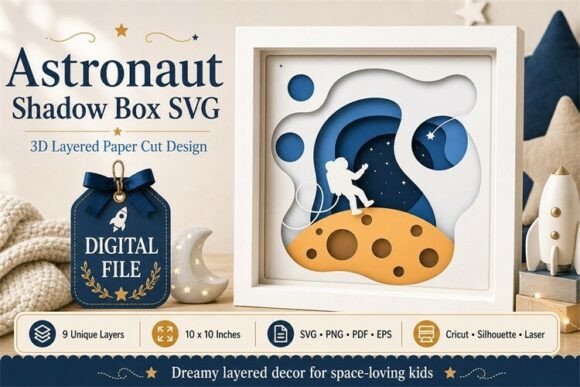 Astronaut Shadow Box Papercut Art: A Dreamy Galaxy Craft