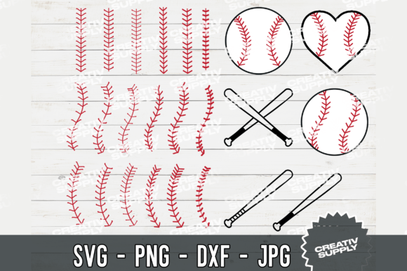 Baseball SVG Bundle Stitches Monogram