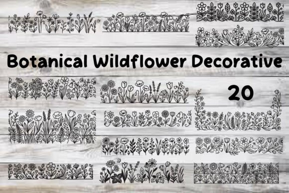 Botanical Wildflower Decorative: Elegant SVG Bundle