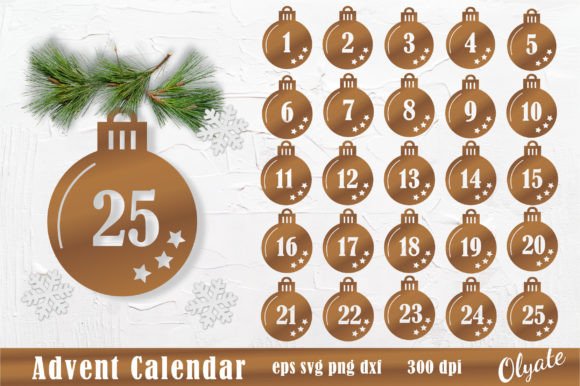 Christmas Advent Calendar SVG for Laser and Paper Cutting