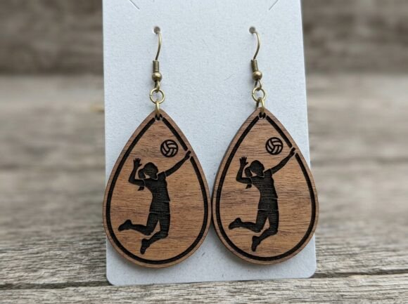 Create Dynamic Volleyball Player Earring Laser Cut Designs