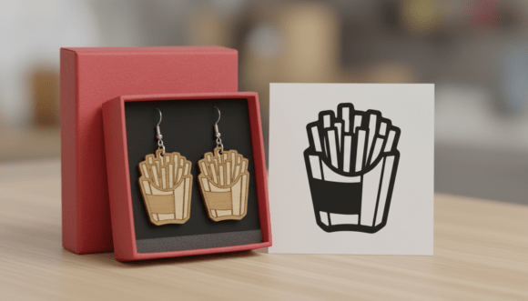 Create Fun Laser Cut Earrings with French Fries Design