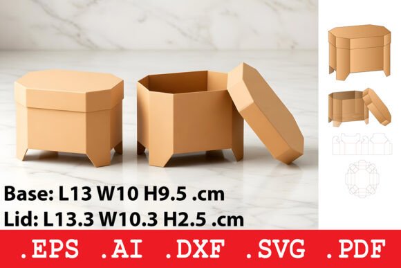 Elegant Hexagonal Tray Box with Lid for Premium Packaging