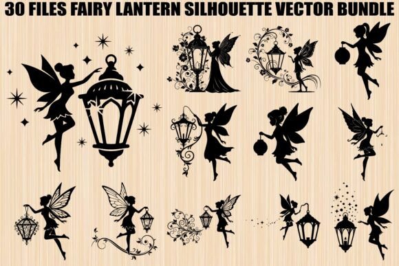 Fairy Lantern SVG Bundle: Magical Silhouette Designs