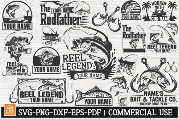 Fishing SVG Bundle: 20 Monogram Designs for Crafters
