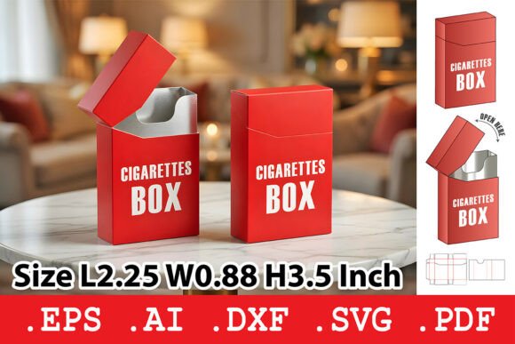 Flip Top Cigarette Style Box: Elegant Packaging Template