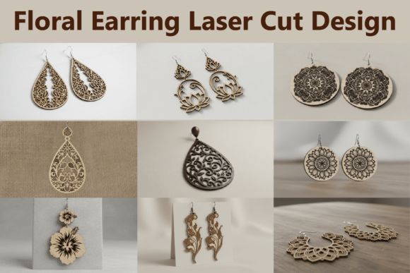 Floral Drop Earring SVG: Elegant Designs for Laser Crafting