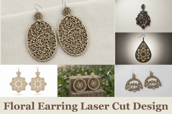 Flower Cut Earrings Pack: Digital Designs for Crafters