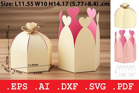 Heart Shaped Crown Gift Pouch: A Charming Packaging Template