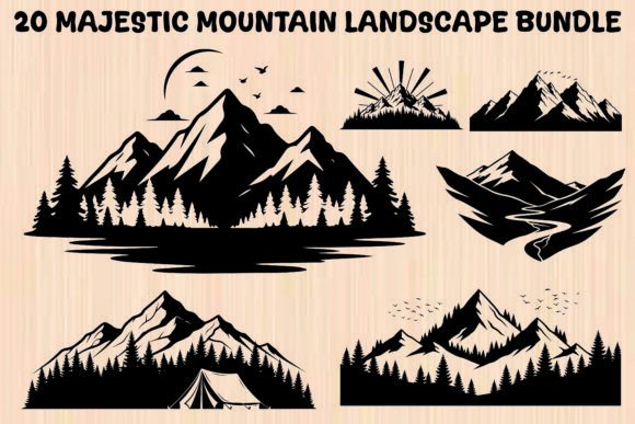 Majestic Mountain Silhouette Bundle for Design