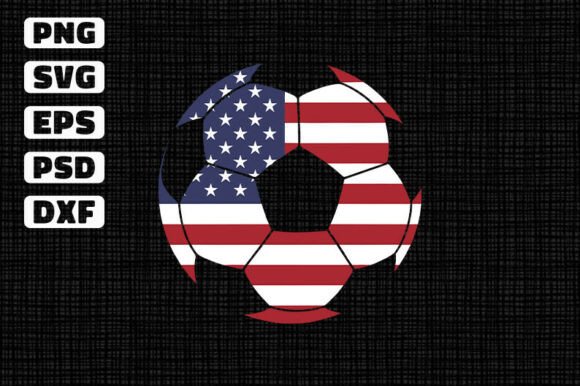 Patriotic USA Flag Soccer Ball SVG: Team Spirit Design