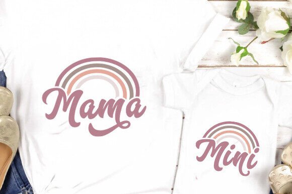Rainbow Mama SVG, Mother Daughter SVG