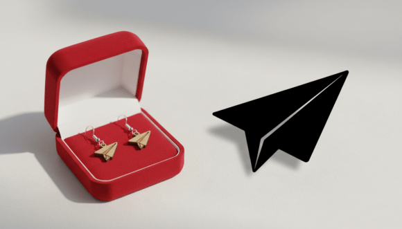 Soaring Style: The Paper Plane Earring Laser Cut Design