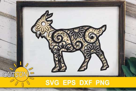 Stunning 3D Layered Goat Mandala SVG for Crafters