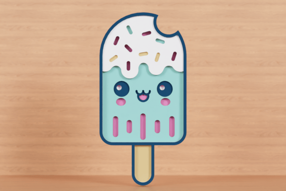 Summer Ice-cream SVG: A Layered 3D Design for Crafting