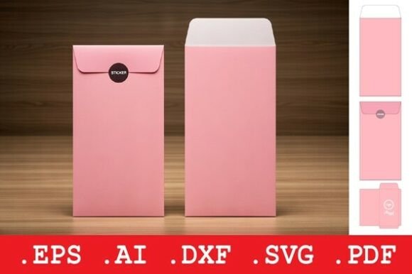 Vertical Pocket Invitation Envelope: A Sleek Template for Modern Stationery